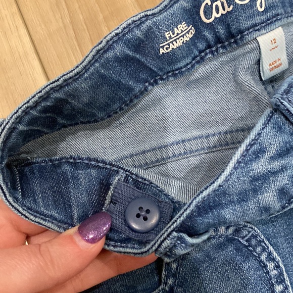 EUC Cat & Jack Brand Girls Teen Tween Size 12 Super Flare Stretch Jeans Denim - Picture 8 of 12